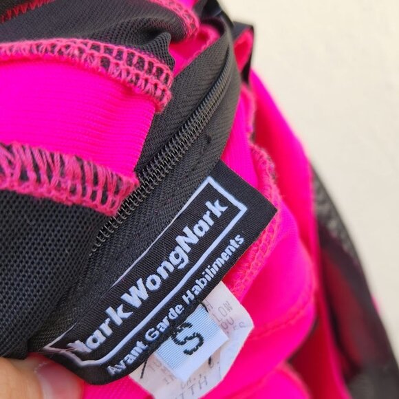 Mark Wong Nark Y2K Hot Pink Lace Trim Bodycon - Picture 5 of 8